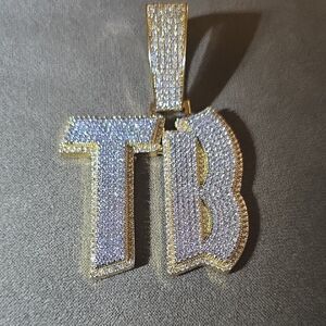 TB Gold Initial Pendant
